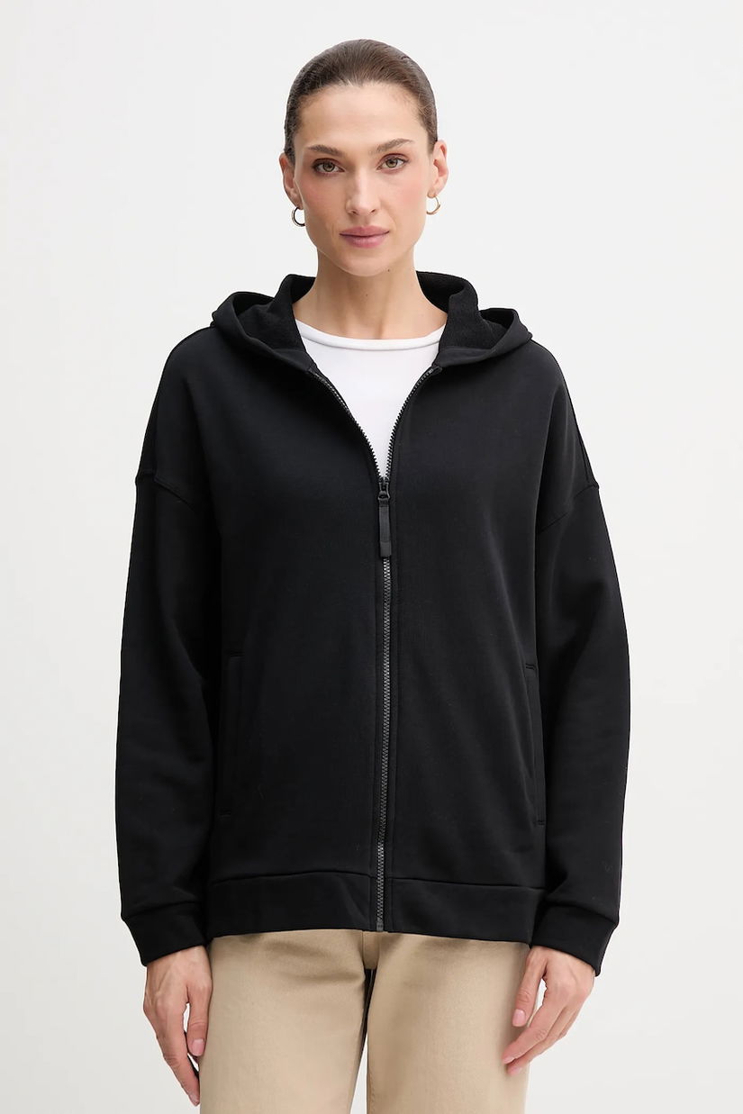 United Colors of Benetton hanorac de bumbac culoarea roz, cu glugă, uni, 3UNID500R