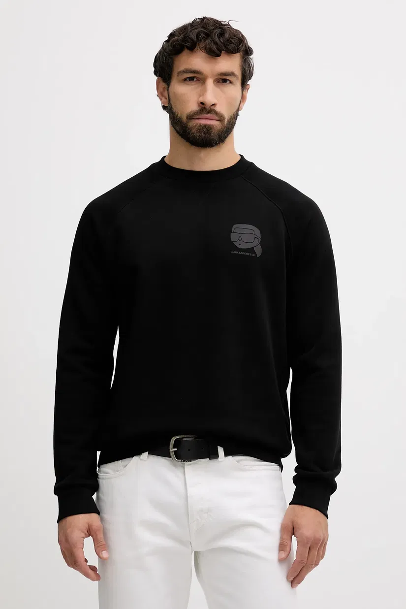Karl Lagerfeld bluză culoarea negru, cu imprimeu, 554910.705010