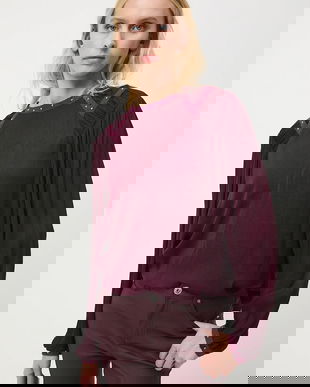 Medicine bluza culoarea bordo, neted