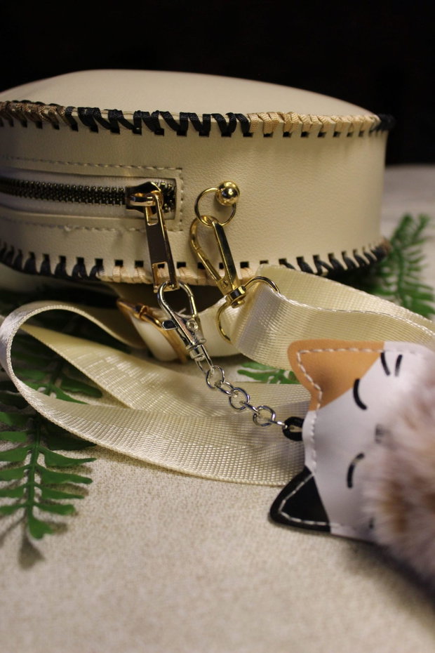 Geanta rotunda ivory
