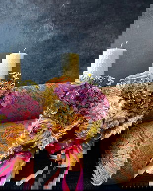 Lumanari cununie flori naturale