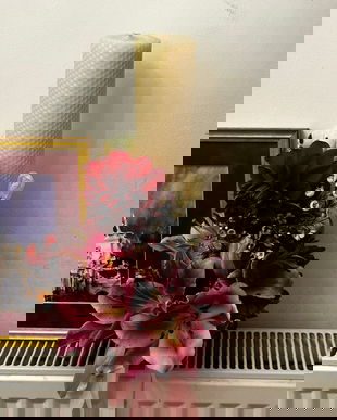 Lumanare de botez flori naturale