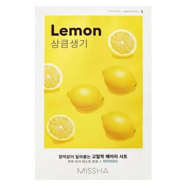 Masca Tip Servetel cu Extract de Lamaie - Missha Airy Fit Sheet Face Mask - Lemon, 19 g