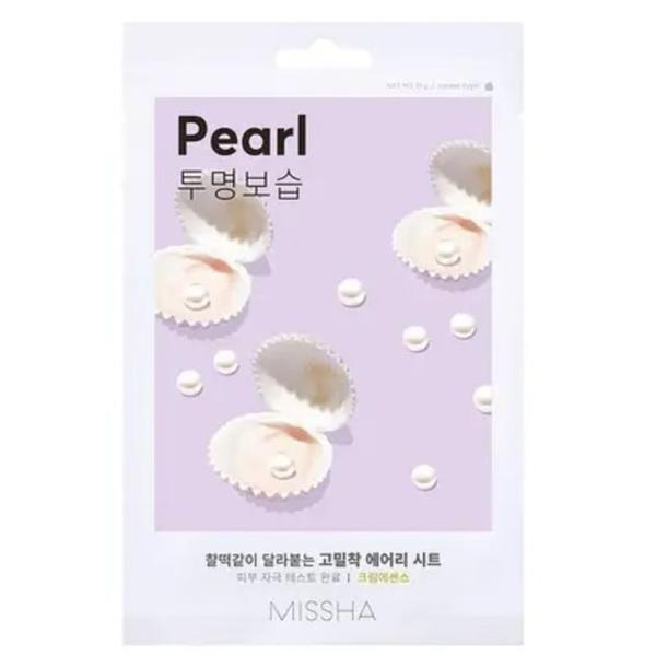 Masca Tip Servetel cu Extract de Perla pentru Ten Obosit - Missha Airy Fit Sheet Face Mask - Pearl, 19 g