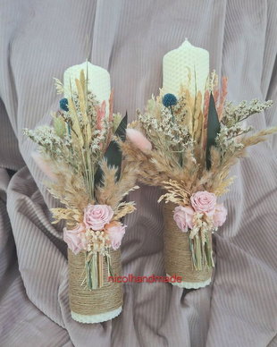 Lumânări nunta vintage / Lumanari nunta pampas