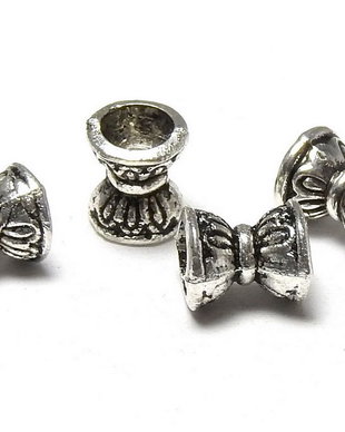 Capacel metalic, argintiu antichizat, 6.5x5 mm