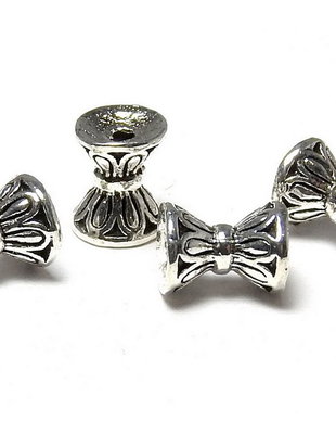 Capacel metalic, argintiu antichizat, 8x6.5 mm
