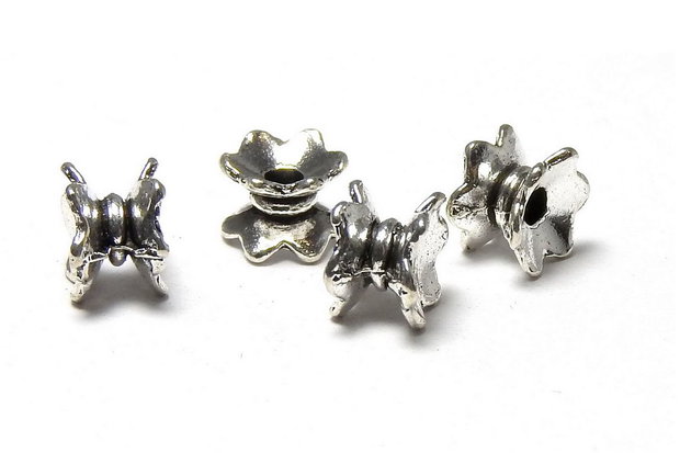 Capacel metalic, argintiu antichizat, 7x5 mm