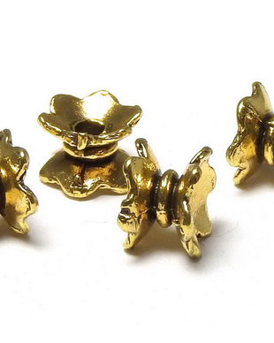 Capacel metalic, auriu antichizat, 7x5 mm