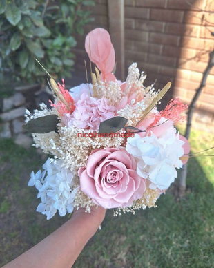 Buchet mireasa alb / roz
