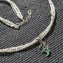 Colier argint X3 piatra lunii lant cu bile charm margaritar argint minimalist boho chic trendy - Transport gratuit