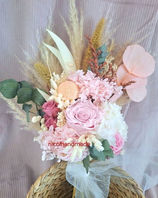 Buchet mireasa trandafiri roz