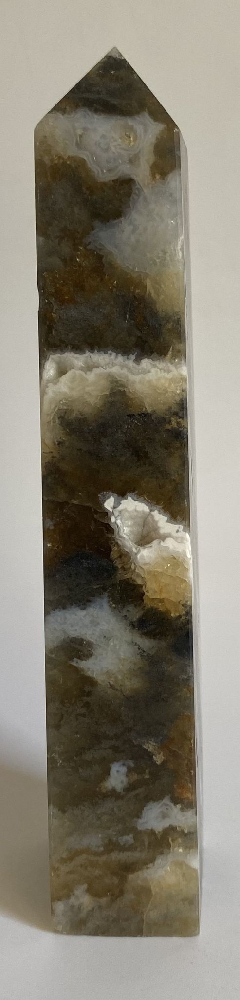 Fluorit-Agat - Obelisc piatra semipretioasa