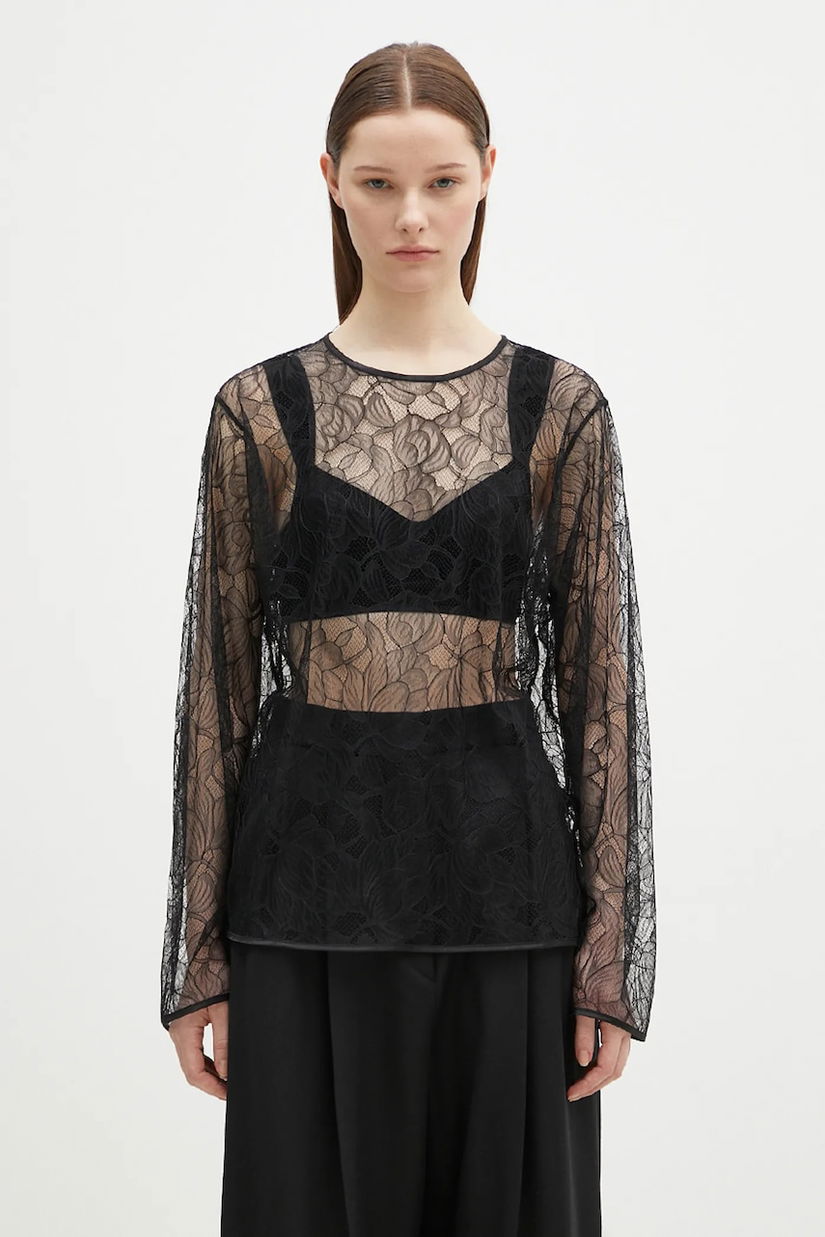 Samsoe Samsoe bluza Sasayla femei, culoarea negru, neted, F24400029