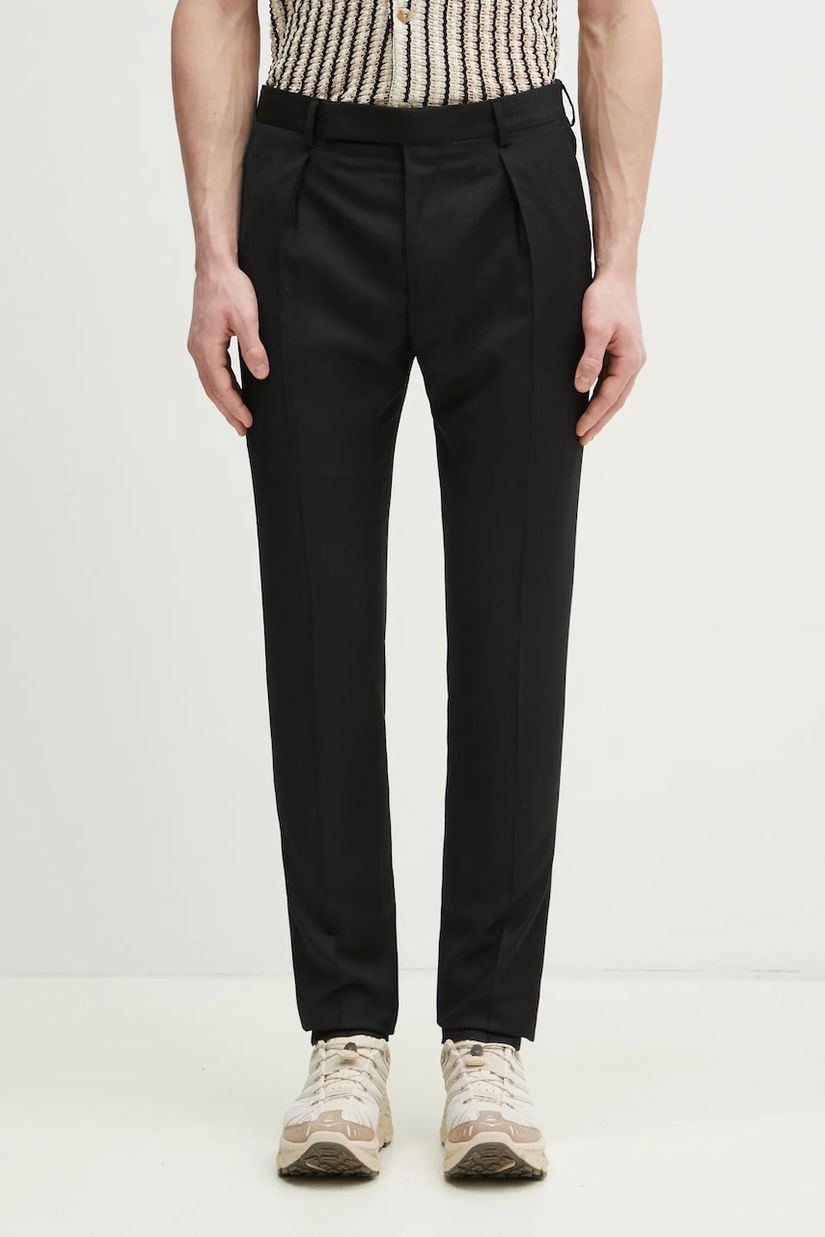 Paul Smith pantaloni de lana barbati, culoarea negru, cu fason cargo, M1R-719X-N00109