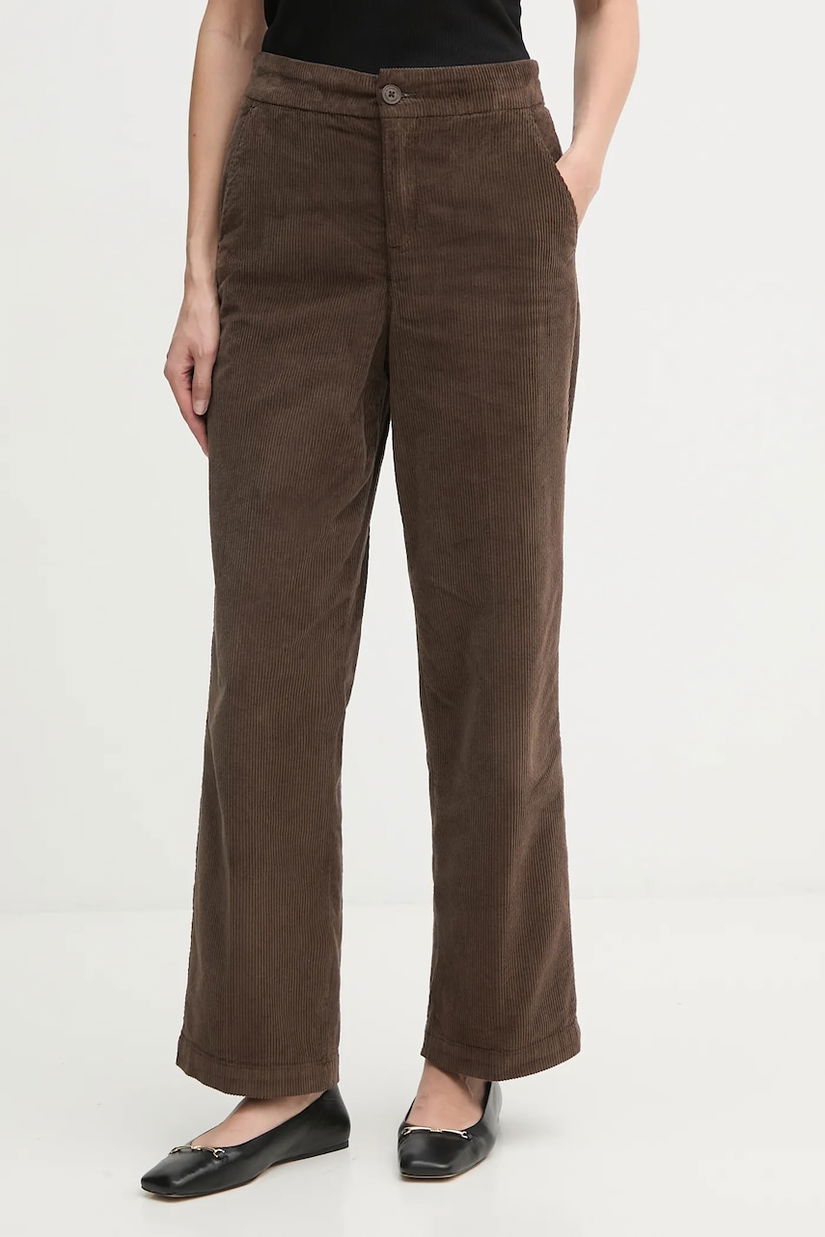 United Colors of Benetton pantaloni de catifea cord culoarea negru, drept, high waist, 4HA2DF07I