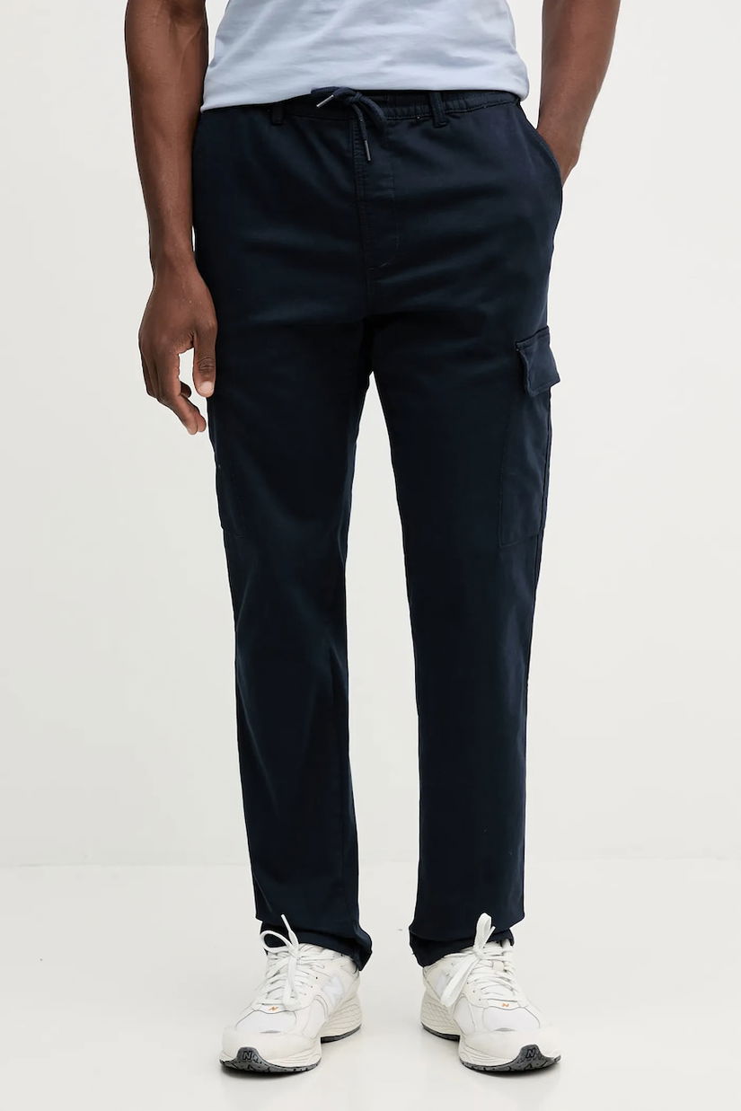 Pepe Jeans pantaloni bărbați, culoarea bleumarin, cu croială cargo PM211725
