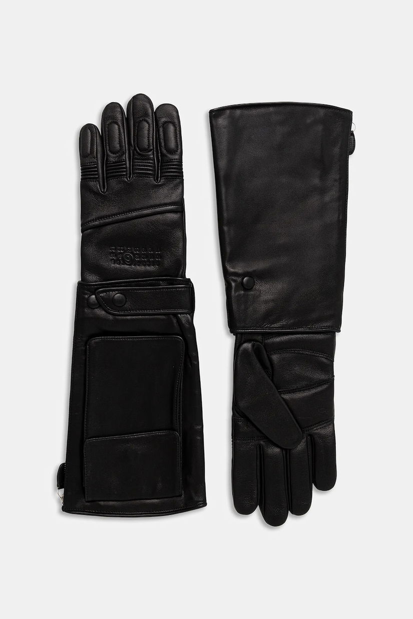 MM6 Maison Margiela mănuși de piele x Agnelle culoarea negru, SH2TS0004.M07014.900