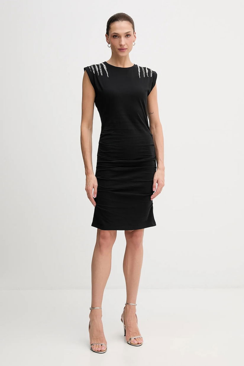 Pepe Jeans rochie din bumbac culoarea negru, mini, mulată, PL9537726