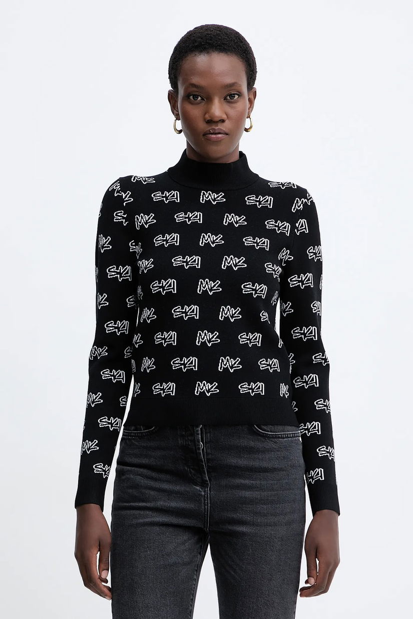 MICHAEL Michael Kors pulover culoarea negru, light, cu turtleneck, MF561COK0M