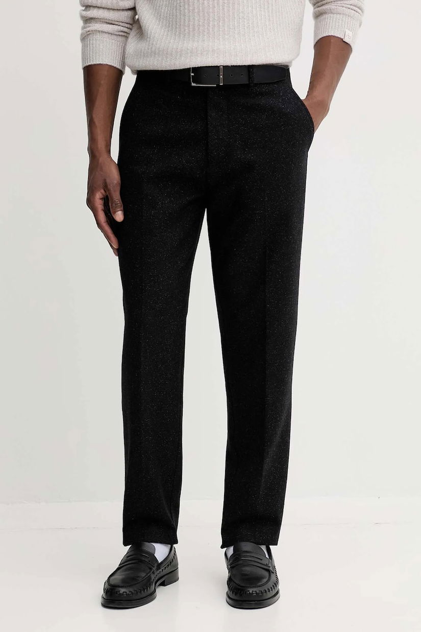 Marc O'Polo pantaloni cu lână culoare negru, de barbati drept 529017010198