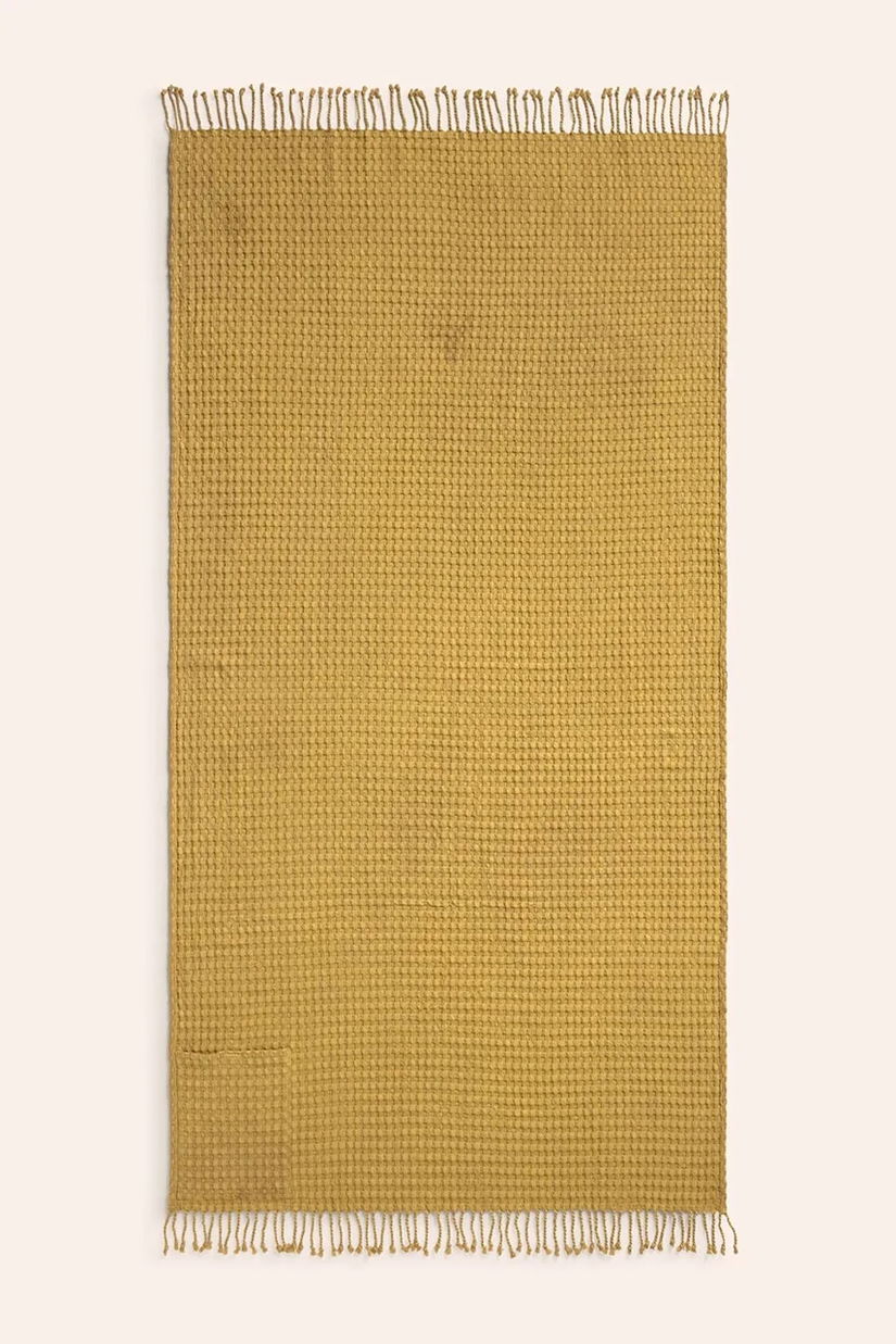 Calma House prosop de plajă din bumbac Ola 100 x 180 cm culoarea galben