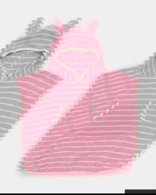 SunnyLife prosop cu glugă pentru copii Cotton Candy Pink Stripe culoarea roz