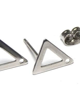 Tortite cercei din inox, triunghi, 10x9 mm