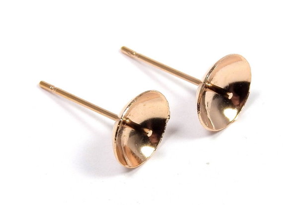 Tortite cercei din inox, rose gold, 15x8 mm