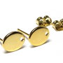 Tortite cercei din inox, ovale, aurii, 9x7 mm