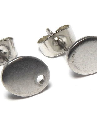 Tortite cercei din inox, ovale, 9x7 mm