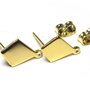 Tortite cercei din inox, aurii, romb, 13x8.5 mm