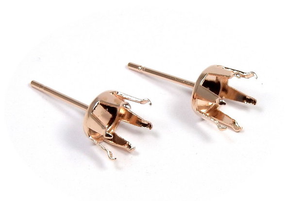 Tortite cercei din inox, rose gold, 17x8 mm