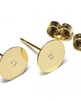 Tortite cercei din inox, aurii, 12x8 mm