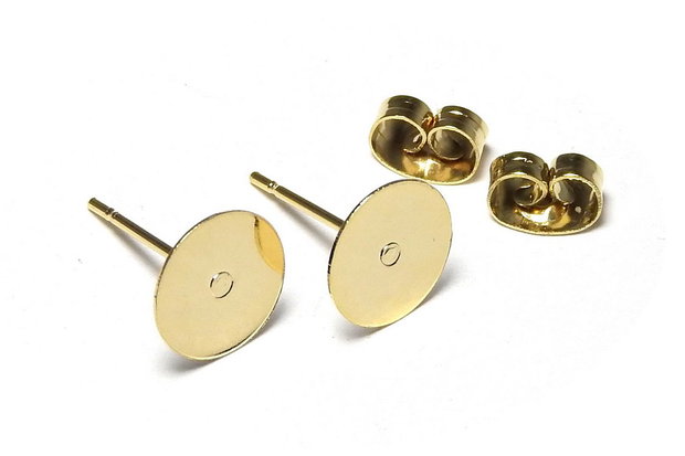 Tortite cercei din inox, aurii, 12x8 mm