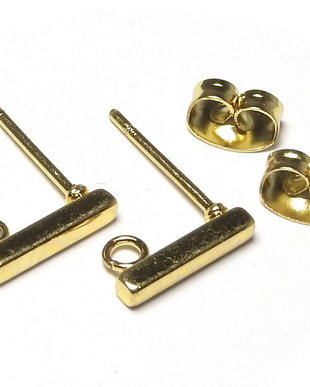 Tortite cercei din inox, aurii, 10x2 mm