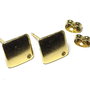 Tortite cercei din inox, romb, aurii, 13.5x13.5 mm