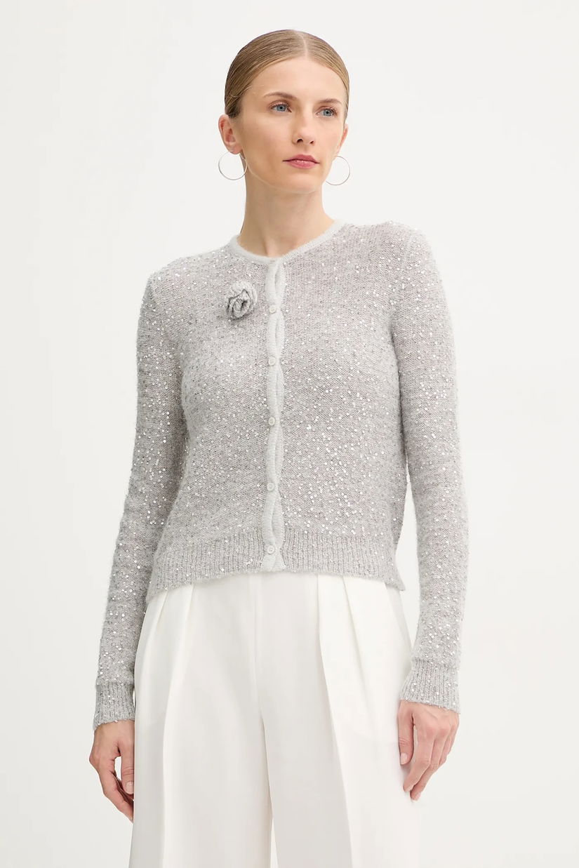 Marella cardigan din amestec de lână culoarea gri, light, 2523346152200