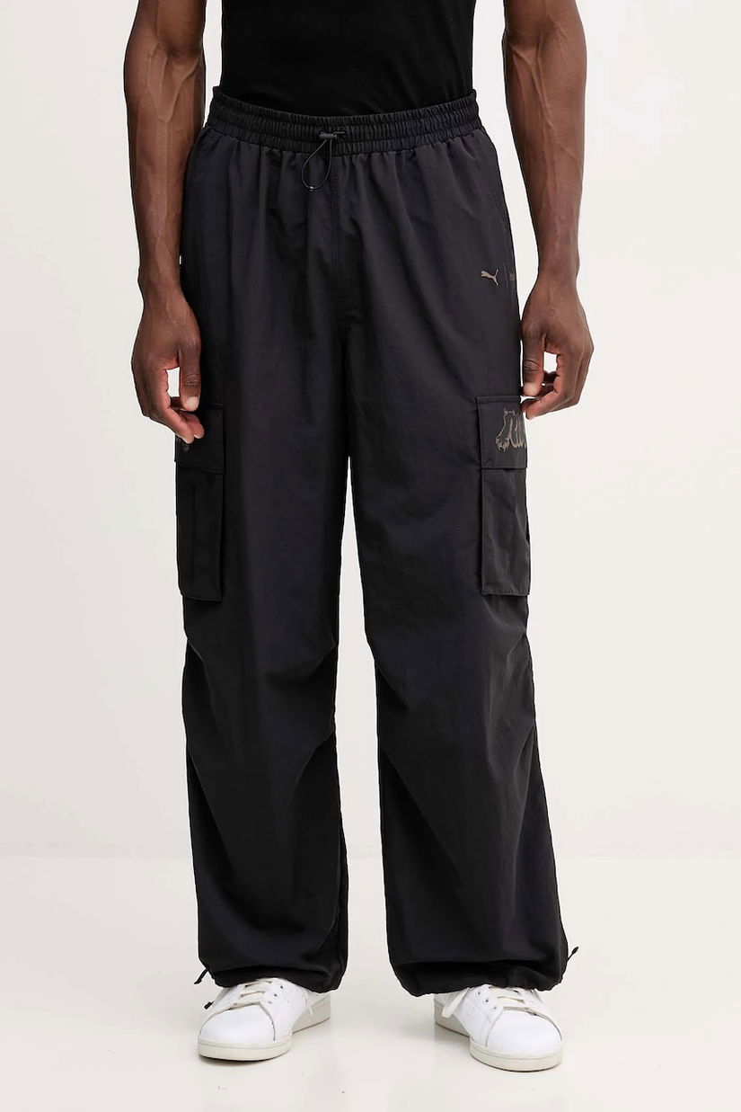 Puma x RIPNDIP pantaloni bărbați, culoare negru, drepți 632417