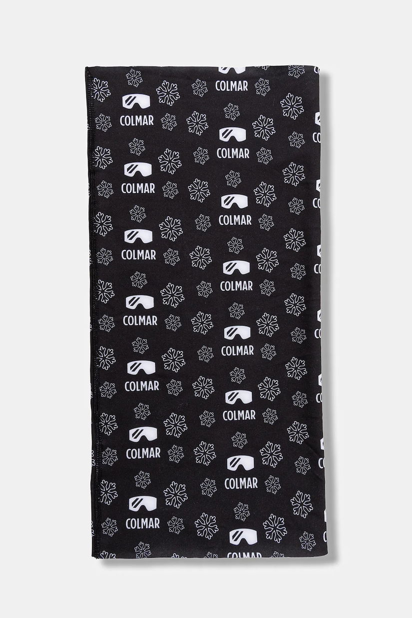 Colmar fular împletit culoarea negru, cu imprimeu, 5219.9ZT