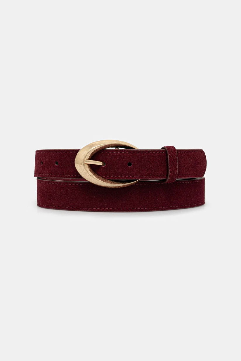 Answear.LAB curea din piele intoarsa culoarea bordo