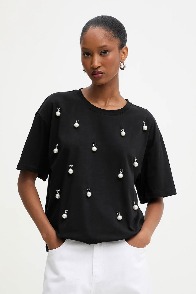 Answear.LAB bluza culoarea negru, cu imprimeu