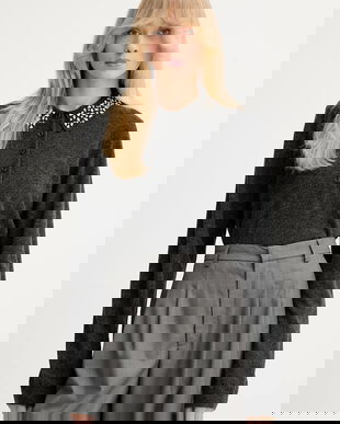 Gestuz pulover de lână culoarea gri, light, 10910778