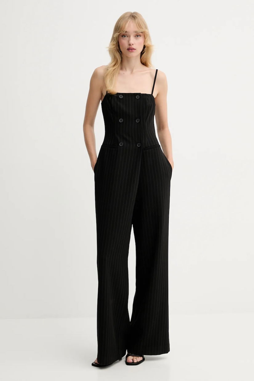 Gestuz salopetă culoarea negru, cold shoulder, 10910726