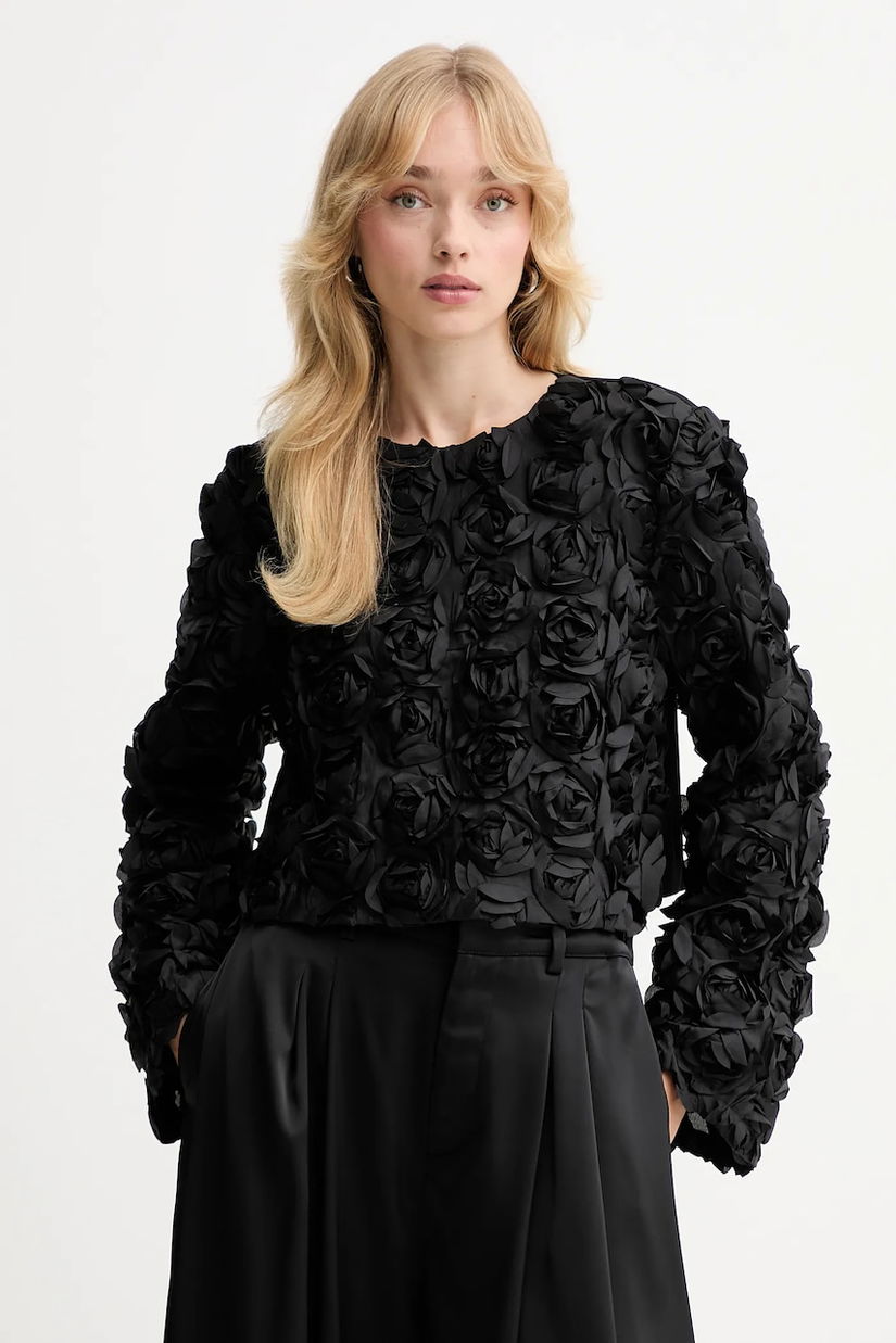 Gestuz bluză culoarea negru, modelator, 10910826