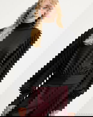 Gestuz bluză culoarea negru, neted, 10910803