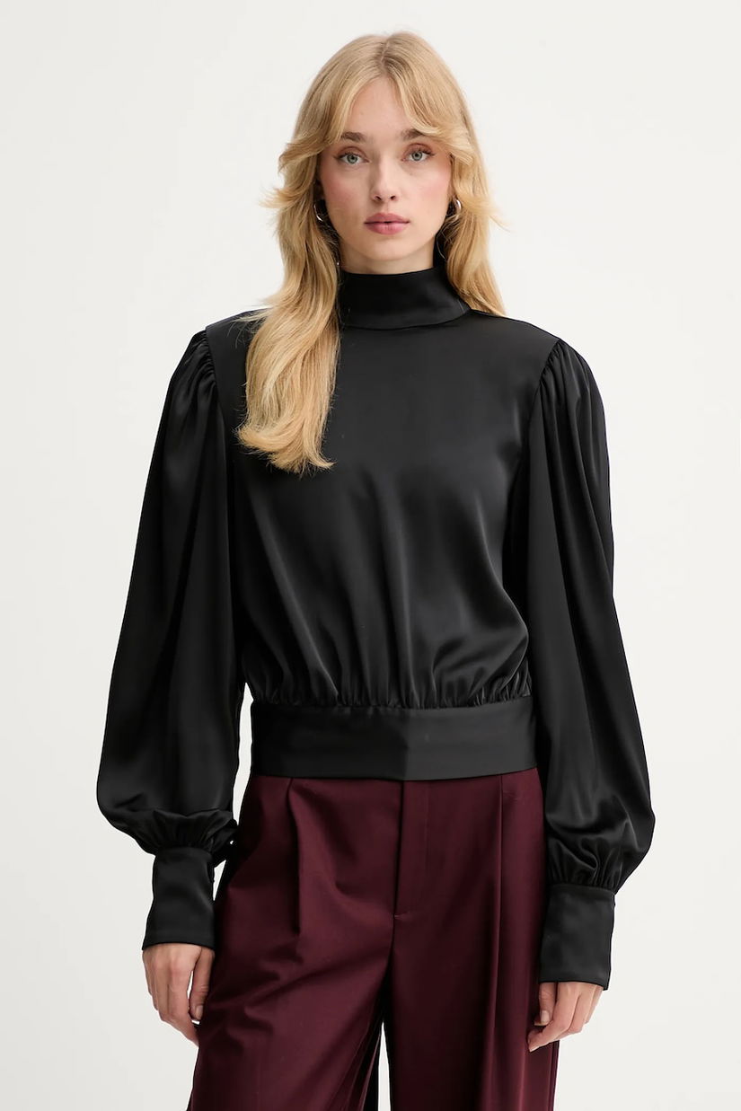 Gestuz bluză culoarea negru, neted, 10910803