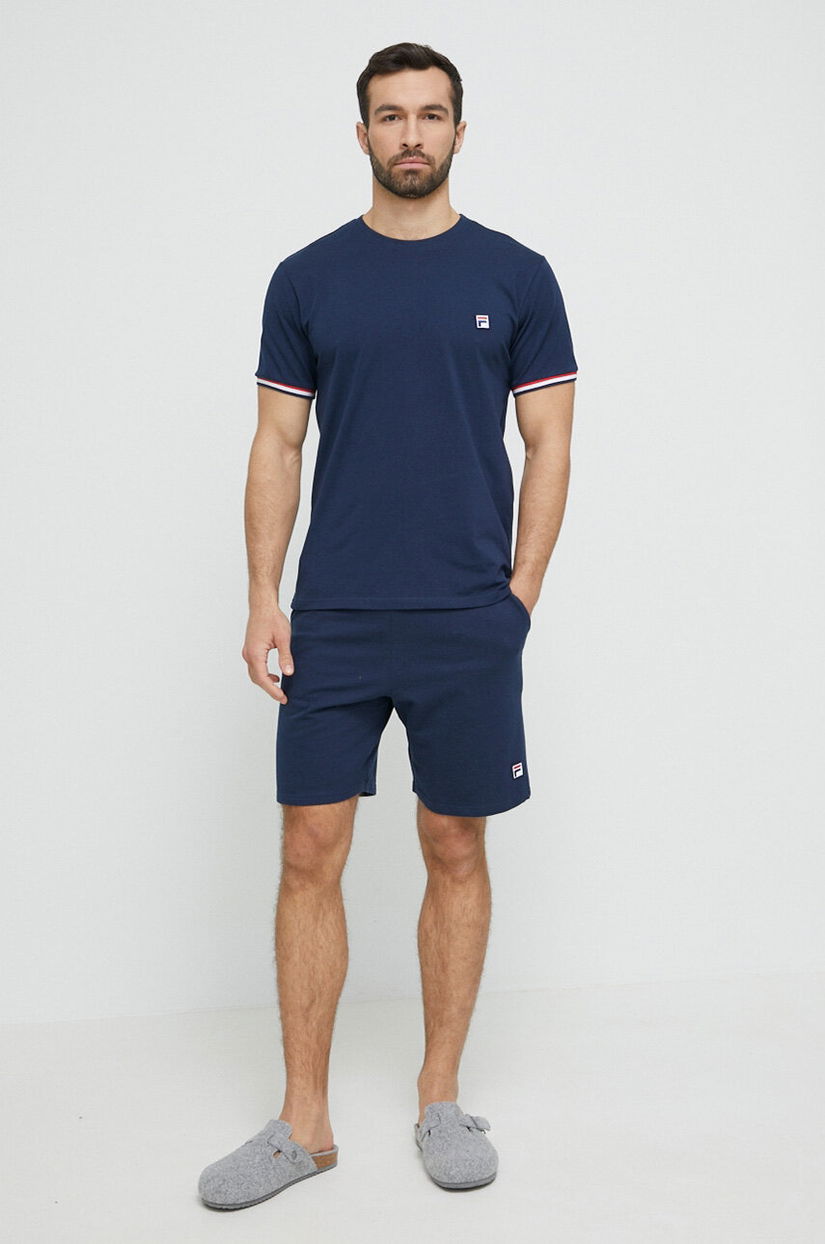 Fila pijama barbati, culoarea albastru marin, cu imprimeu