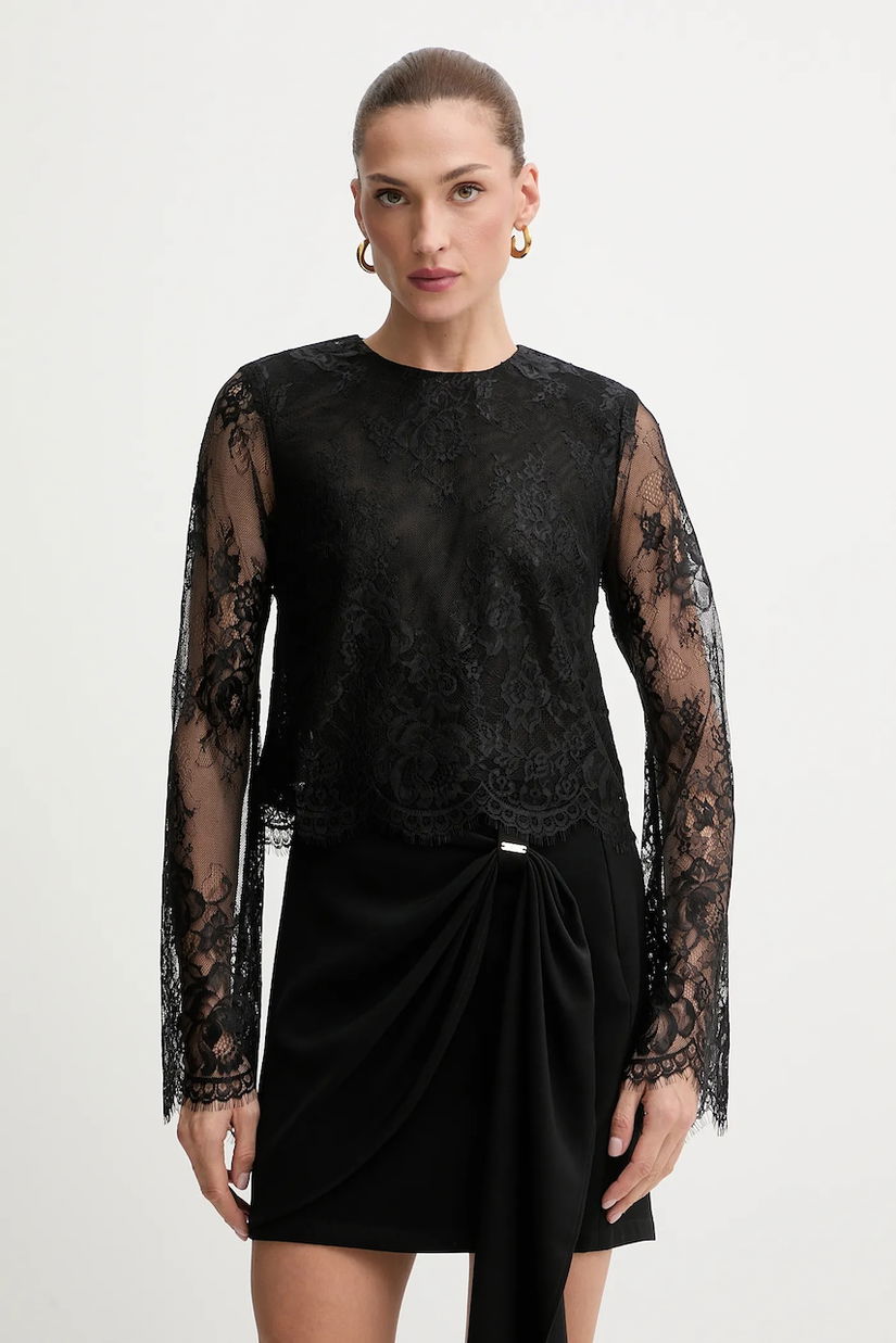 Bardot bluză culoarea negru, uni, 60127TB