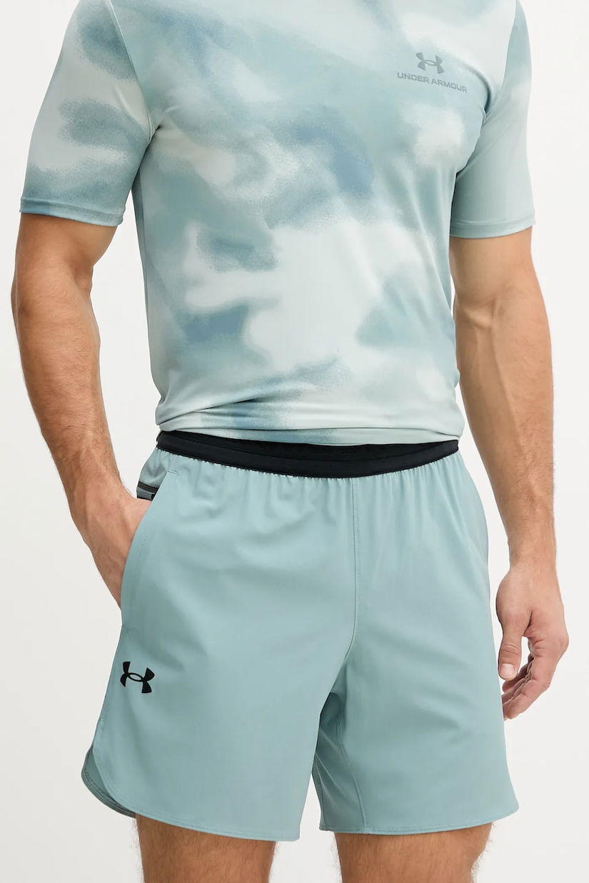 Under Armour pantaloni scurți de antrenament Peak culoarea bej, 1376782